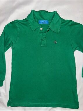 J. Bailey Green Long-Sleeve Polo Shirt Boys Size 5